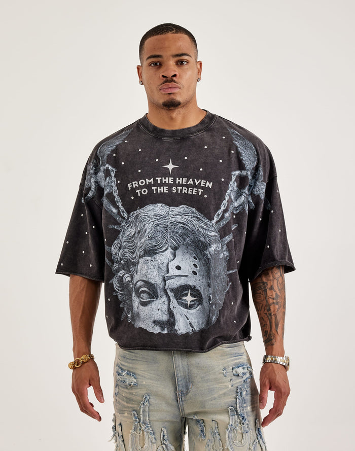 From The Heaven To The Street Tee Washed Black