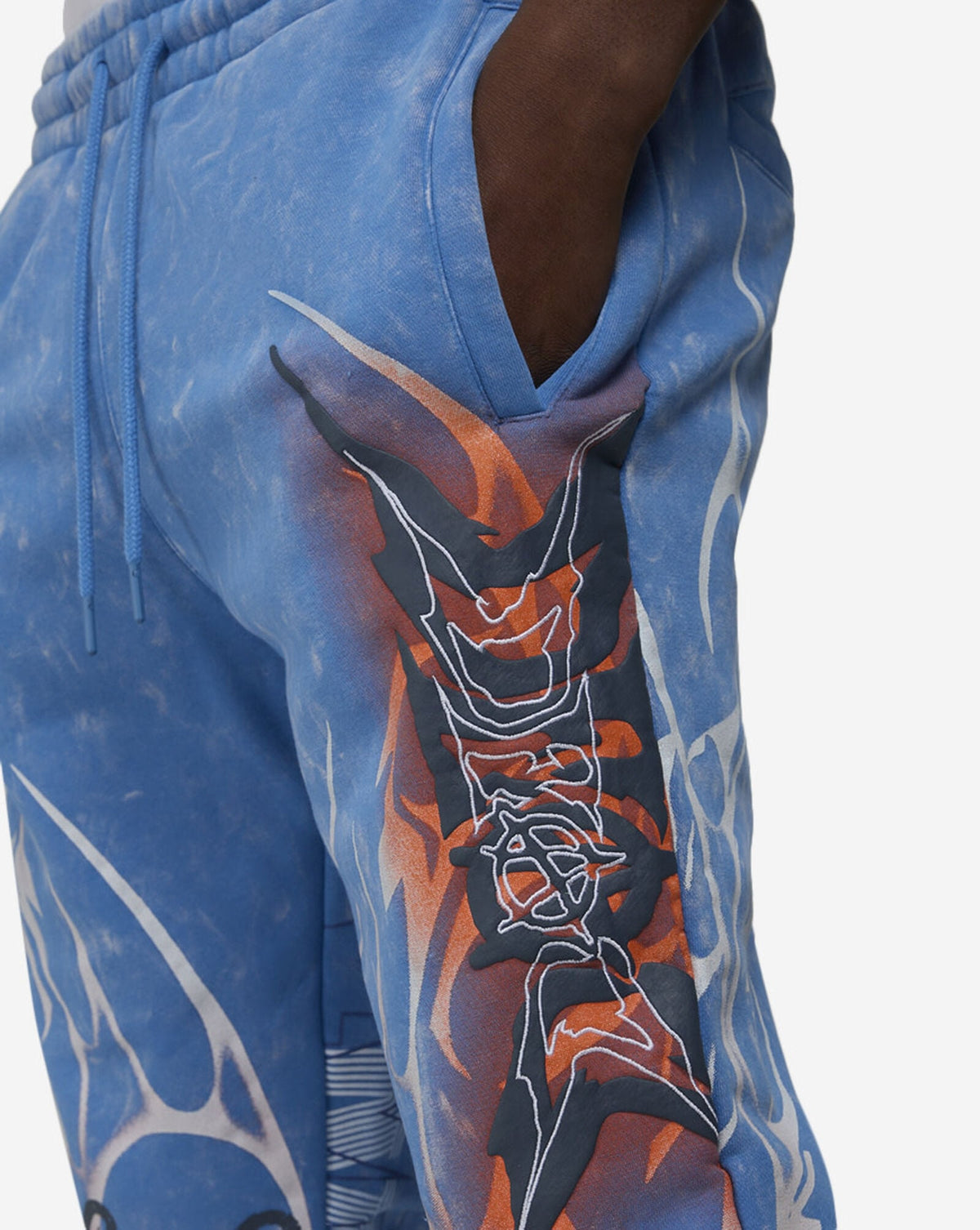 Smoke Rise Dystopian Tribal Print Stack Pant