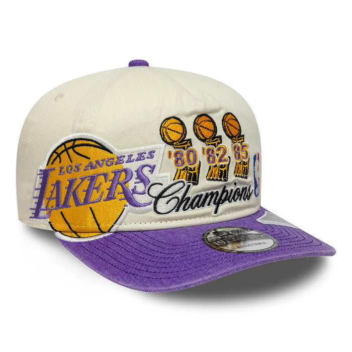 New Era 9Fifty LA Lakers Champions Cream Purple
