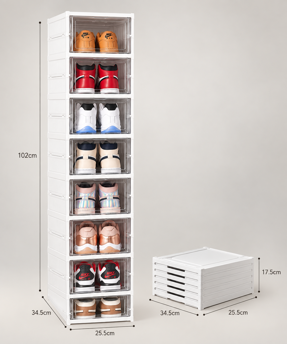 Rack Organizador de Sneakers Apilable x6 — Transparente