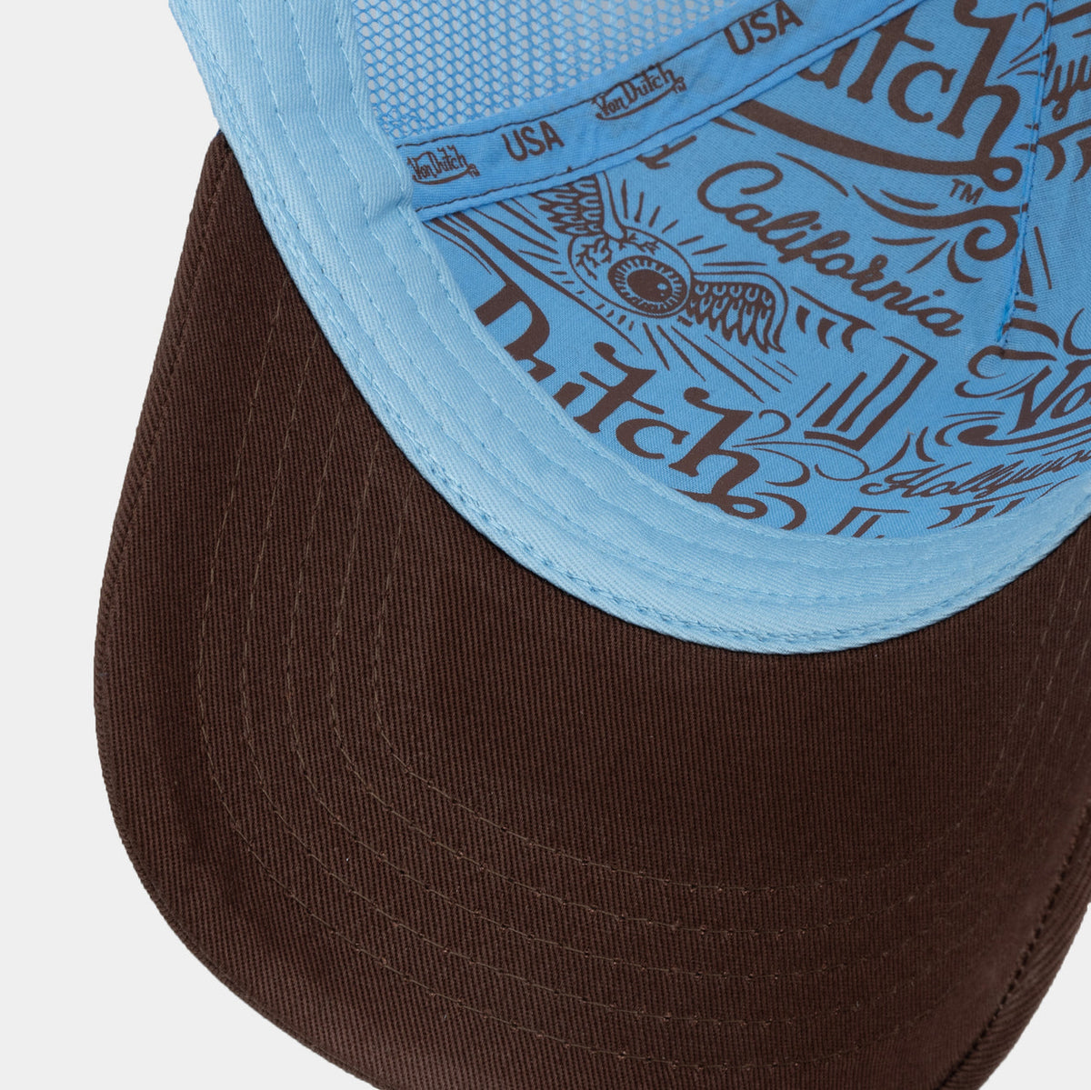Von Dutch Trucker Cap Brown Blue Stars