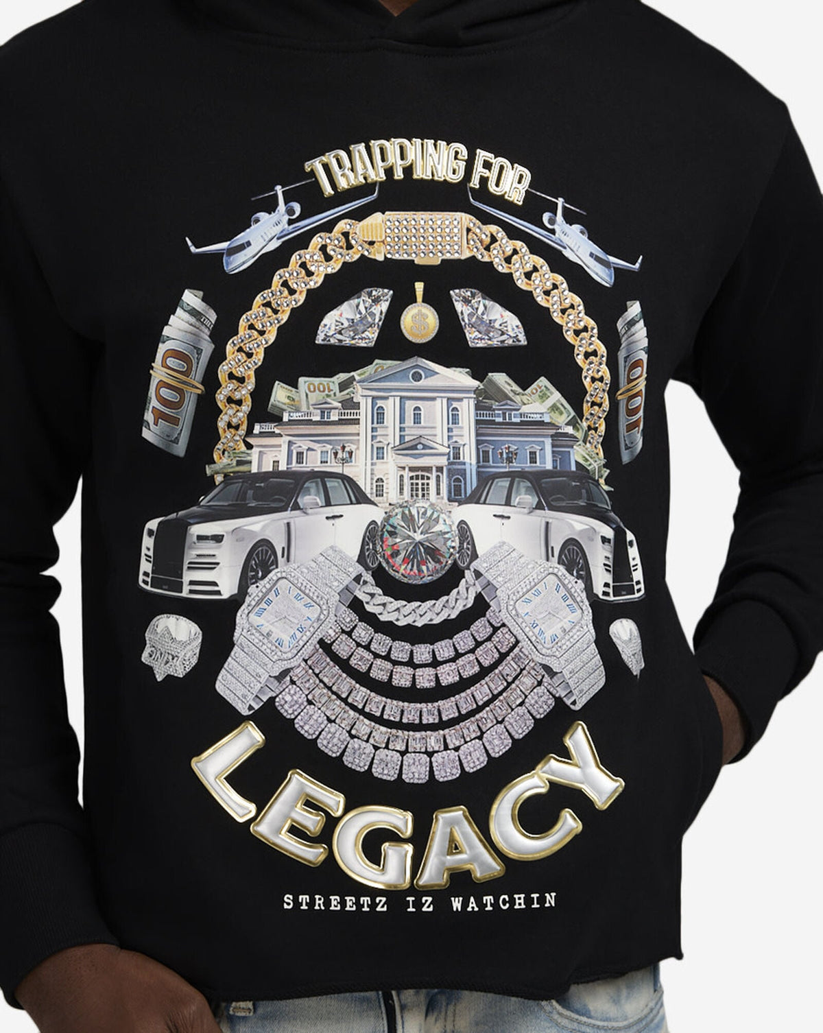 Streetz Iz Watchin Trapping For Legacy Hoodie Black